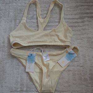 Lo and Rae Pale Yellow Bikini